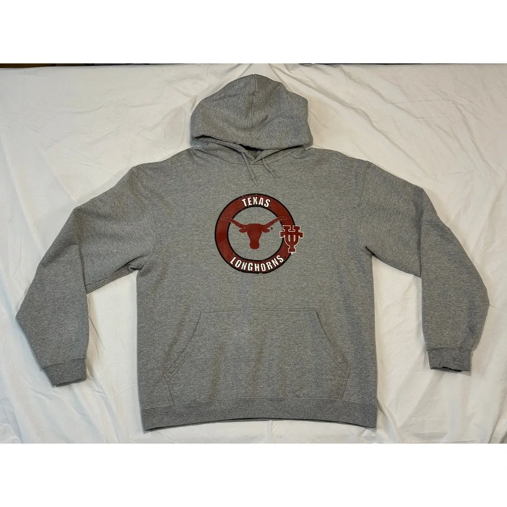 NCAA Texas Longhorns Hoodie Mens XL Gray Fleece Pullover Sweatshirt KA Inc